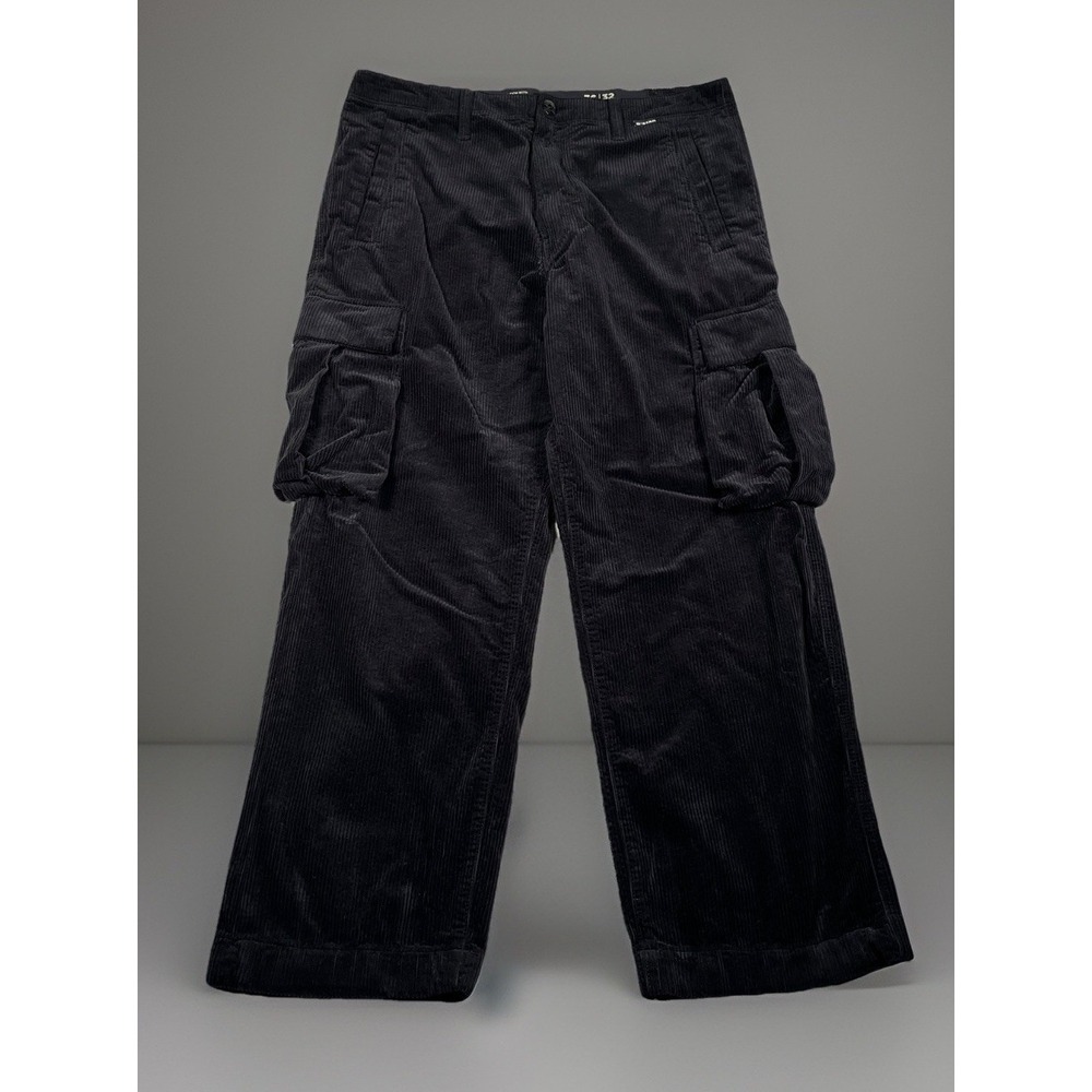 G-STAR Renato Straight Cargo‎ Pants Men 36x32 Wide Baggy Corduroy Adjustable Hem